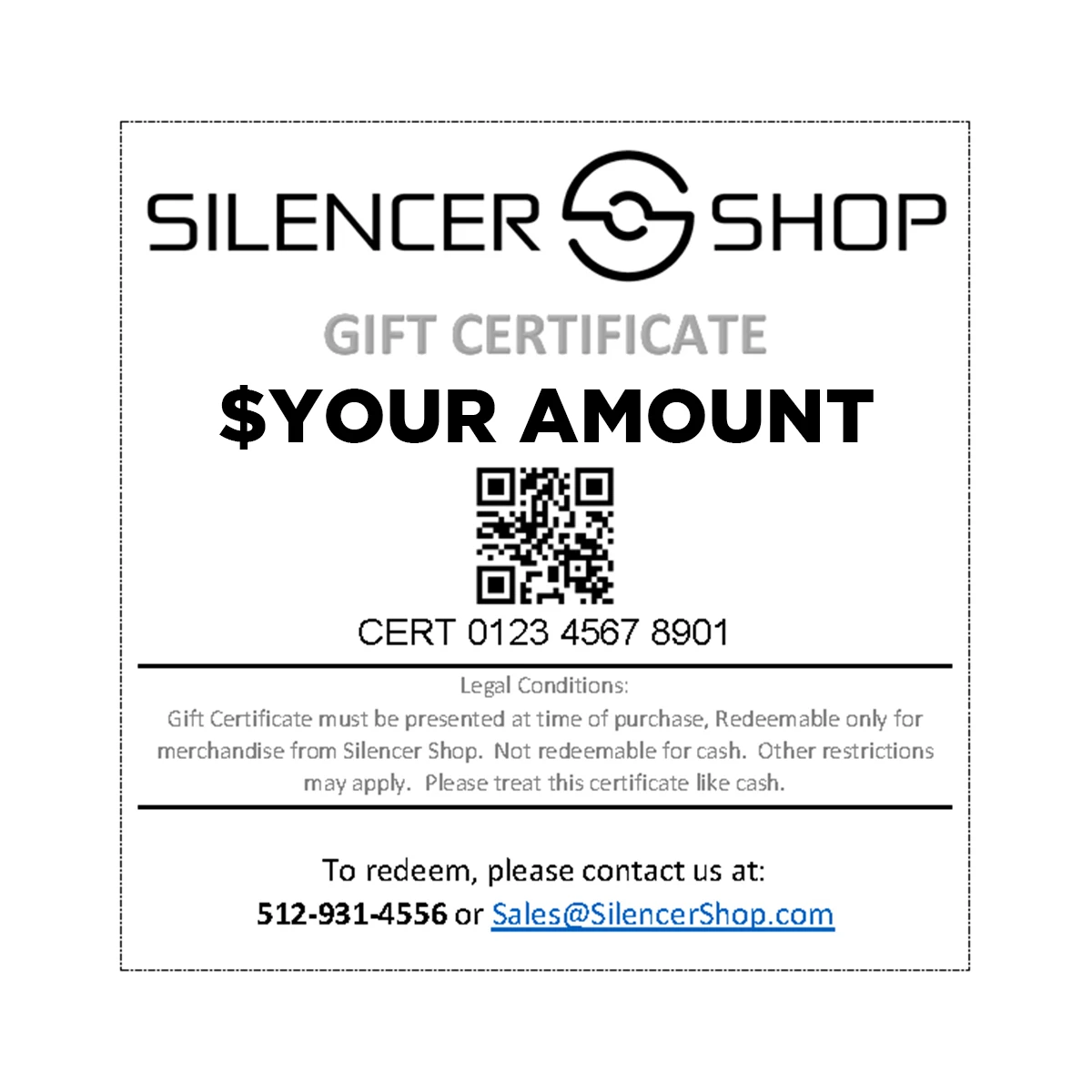 Silencer Shop Gift Certificate